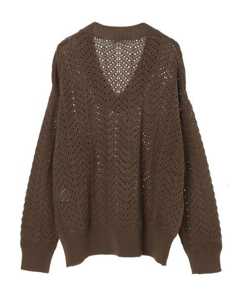 AMERICAN HOLIC（アメリカンホリック）の「Vネックテープヤーンニットプルオーバー（ニット/セーター・レディース・アイボリー/モカ・M/L）」の16枚目の写真