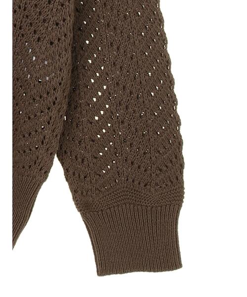 AMERICAN HOLIC（アメリカンホリック）の「Vネックテープヤーンニットプルオーバー（ニット/セーター・レディース・アイボリー/モカ・M/L）」の18枚目の写真