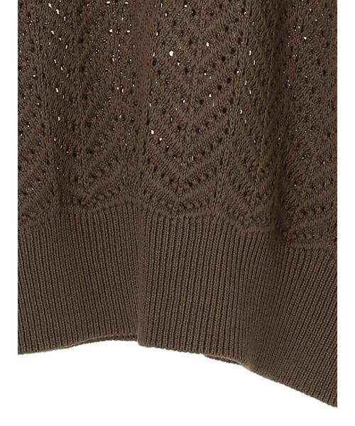 AMERICAN HOLIC（アメリカンホリック）の「Vネックテープヤーンニットプルオーバー（ニット/セーター・レディース・アイボリー/モカ・M/L）」の19枚目の写真