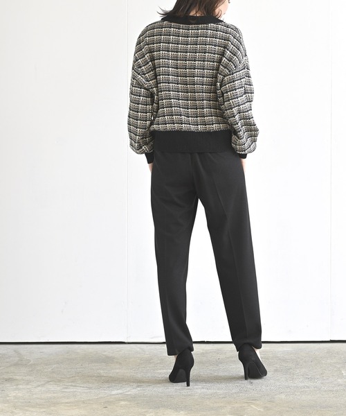 rps(アールピーエス)の「ツイードルックVネックニットプルオーバー(ニット/セーター・レディース・ブラック/ベージュ/オフホワイト・M)」の14枚目の写真