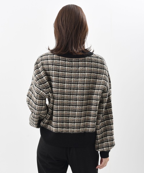 rps(アールピーエス)の「ツイードルックVネックニットプルオーバー(ニット/セーター・レディース・ブラック/ベージュ/オフホワイト・M)」の19枚目の写真