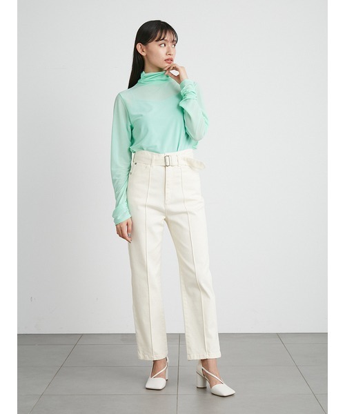 LILY BROWN(リリーブラウン)の「パッカリングルーズシアートップス(Tシャツ/カットソー・レディース・ベージュ/ブラック/ブラウン/ミント・FREE)」の12枚目の写真