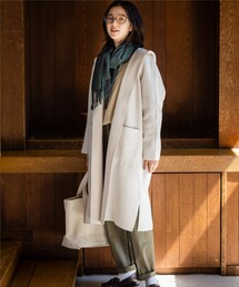 THE SHOP TK  | ダブルフェイス圧縮シャージフーディーコート(カーディガン/ボレロ)