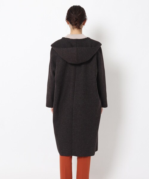 THE SHOP TK （ザ ショップ ティーケー ）の「◆ダブルフェイス圧縮シャージフーディーコート（カーディガン/ボレロ・レディース・チャコールグレー/アイボリー・12/13）」の4枚目の写真