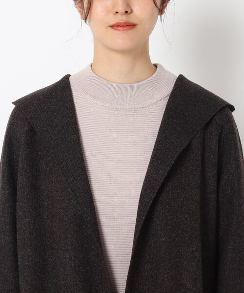 THE SHOP TK （ザ ショップ ティーケー ）の「◆ダブルフェイス圧縮シャージフーディーコート（カーディガン/ボレロ・レディース・チャコールグレー/アイボリー・12/13）」の12枚目の写真