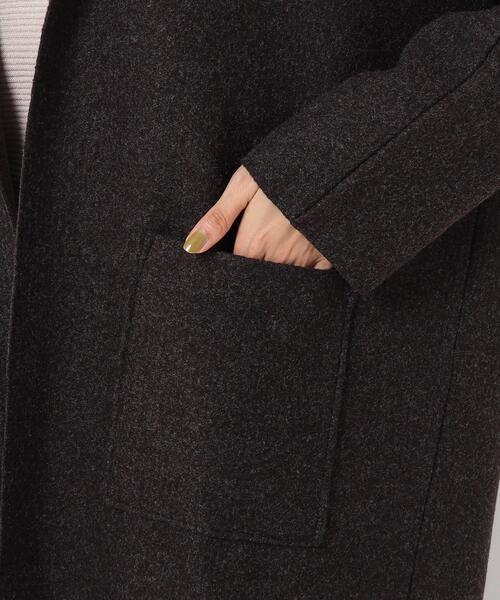 THE SHOP TK （ザ ショップ ティーケー ）の「◆ダブルフェイス圧縮シャージフーディーコート（カーディガン/ボレロ・レディース・チャコールグレー/アイボリー・12/13）」の7枚目の写真