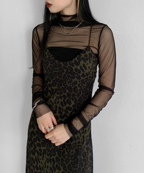 LVEU.（ラブユ.）の「Leopard cami one-piece / レオパードキャミワンピース（ワンピース・レディース・カーキブラウン・FREE）」の6枚目の写真