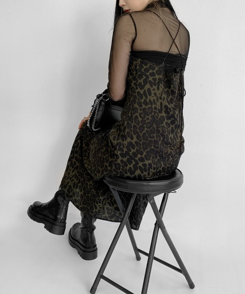 LVEU.（ラブユ.）の「Leopard cami one-piece / レオパードキャミワンピース（ワンピース・レディース・カーキブラウン・FREE）」の12枚目の写真
