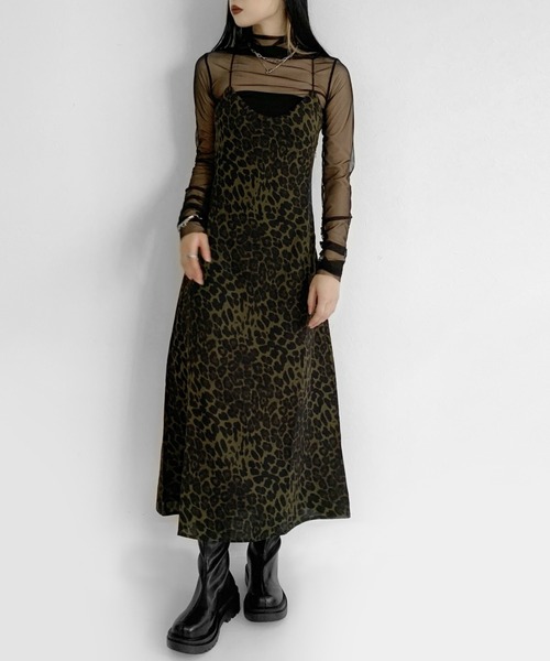 LVEU.（ラブユ.）の「Leopard cami one-piece / レオパードキャミワンピース（ワンピース・レディース・カーキブラウン・FREE）」の10枚目の写真