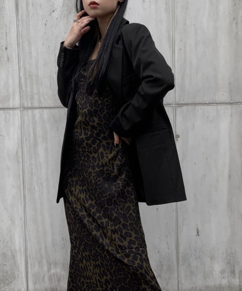 LVEU.（ラブユ.）の「Leopard cami one-piece / レオパードキャミワンピース（ワンピース・レディース・カーキブラウン・FREE）」の9枚目の写真