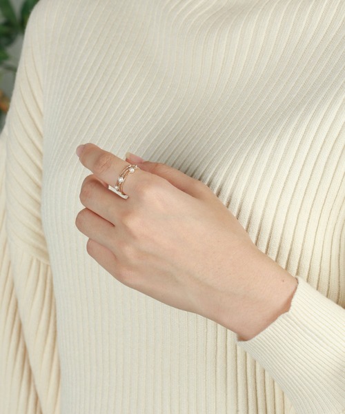 K10イエローゴールド エクラレース淡水パール リング（リング）｜va