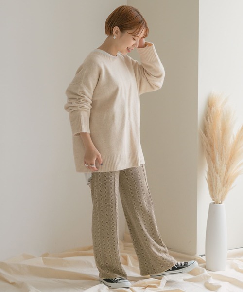 ITEMS URBANRESEARCH(アイテムズ アーバンリサーチ)の「ジャガードニットパンツ(その他パンツ・レディース・ブラウン/グリーン/モカ・FREE)」の4枚目の写真