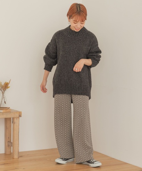 ITEMS URBANRESEARCH(アイテムズ アーバンリサーチ)の「ジャガードニットパンツ(その他パンツ・レディース・ブラウン/グリーン/モカ・FREE)」の8枚目の写真