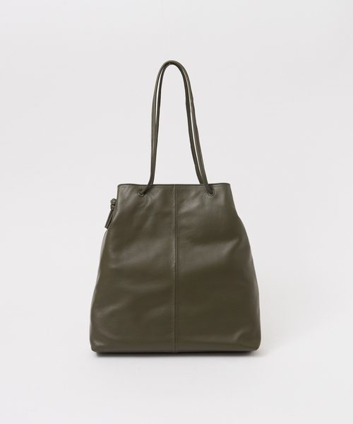 collex（コレックス）の「【別注】THE CASE×collex 2WAYレザー巾着トートバッグ（トートバッグ・レディース・ブラック/ベージュ/カーキ/オフホワイト・フリー）」の4枚目の写真