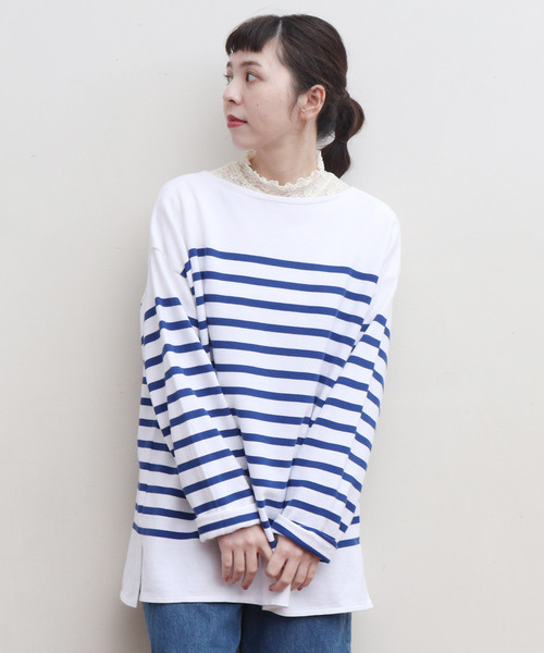 Dot&Stripes CHILD WOMAN(ドットアンドストライプス チャイルドウーマン)の「縮絨ラッセルレース メローハイネックプルオーバー(Tシャツ/カットソー・レディース・アイボリー/ブラック/グリーン・FREE)」の16枚目の写真