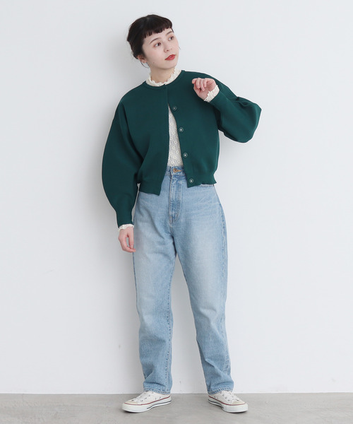 Dot&Stripes CHILD WOMAN(ドットアンドストライプス チャイルドウーマン)の「縮絨ラッセルレース メローハイネックプルオーバー(Tシャツ/カットソー・レディース・アイボリー/ブラック/グリーン・FREE)」の15枚目の写真