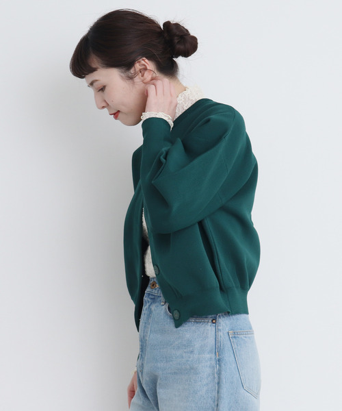Dot&Stripes CHILD WOMAN(ドットアンドストライプス チャイルドウーマン)の「縮絨ラッセルレース メローハイネックプルオーバー(Tシャツ/カットソー・レディース・アイボリー/ブラック/グリーン・FREE)」の14枚目の写真