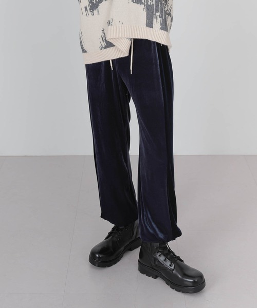 FOLLOWIN（フォロウィン）の「【UNISEX】ウエストゴムベロアベルベットストリングパンツ（その他パンツ・レディース・ブラック/ブラウン/チャコール・FREE）」の3枚目の写真