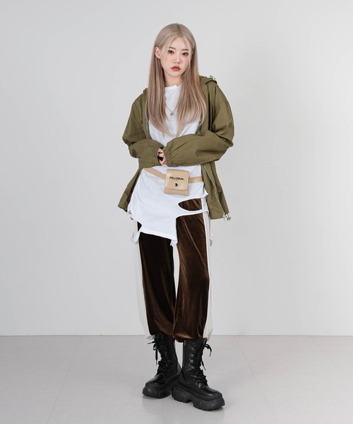 FOLLOWIN（フォロウィン）の「【UNISEX】ウエストゴムベロアベルベットストリングパンツ（その他パンツ・レディース・ブラック/ブラウン/チャコール・FREE）」の6枚目の写真