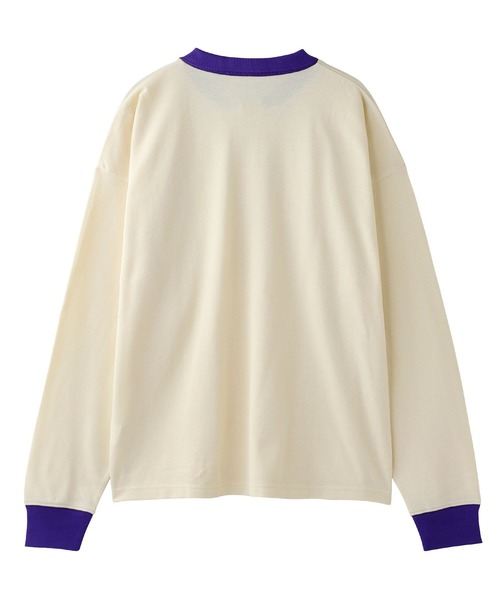 X-girl（エックスガール）の「L/S POLO SHIRT（ポロシャツ・レディース・ブラック/オフホワイト/グリーン・S/M）」の14枚目の写真