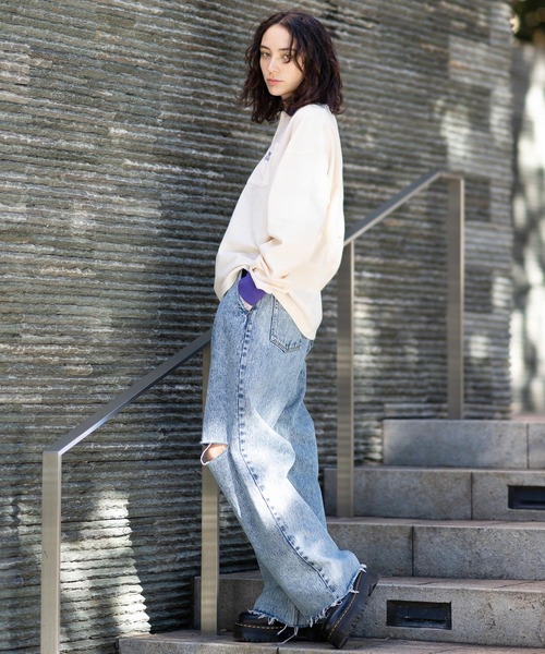 X-girl（エックスガール）の「L/S POLO SHIRT（ポロシャツ・レディース・ブラック/オフホワイト/グリーン・S/M）」の11枚目の写真