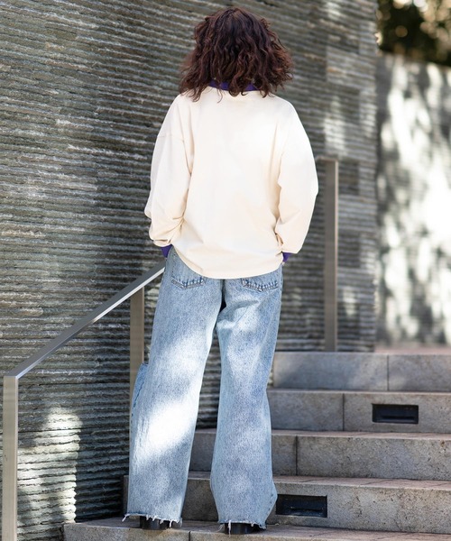 X-girl（エックスガール）の「L/S POLO SHIRT（ポロシャツ・レディース・ブラック/オフホワイト/グリーン・S/M）」の12枚目の写真