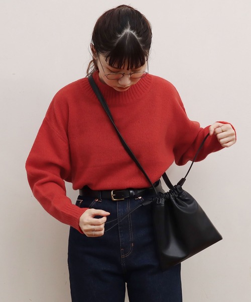 fig Ｌondon（フィグロンドン）の「apple leather KINCHAKU（ショルダーバッグ・レディース・ブラック/オレンジ・FREE）」の18枚目の写真