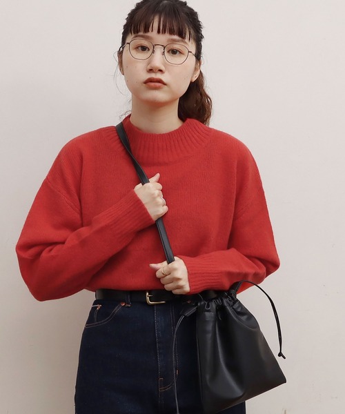 fig Ｌondon（フィグロンドン）の「apple leather KINCHAKU（ショルダーバッグ・レディース・ブラック/オレンジ・FREE）」の6枚目の写真