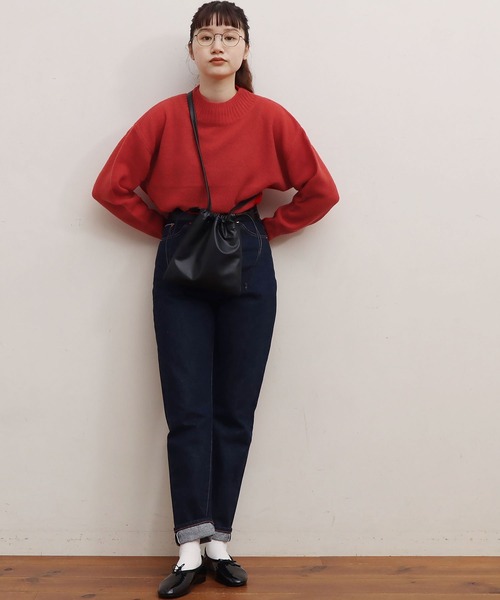 fig Ｌondon（フィグロンドン）の「apple leather KINCHAKU（ショルダーバッグ・レディース・ブラック/オレンジ・FREE）」の11枚目の写真