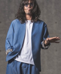 GLIMCLAP | mj8363-Stretch Dungaree collar-less jacket ジャケット(ノーカラージャケット)