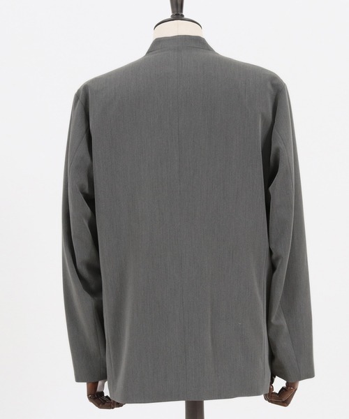 GLIMCLAP（グリムクラップ）の「mj8363-Stretch Dungaree collar-less jacket ジャケット（ノーカラージャケット・メンズ・インディゴブルー/ブラック・M/L/S）」の8枚目の写真