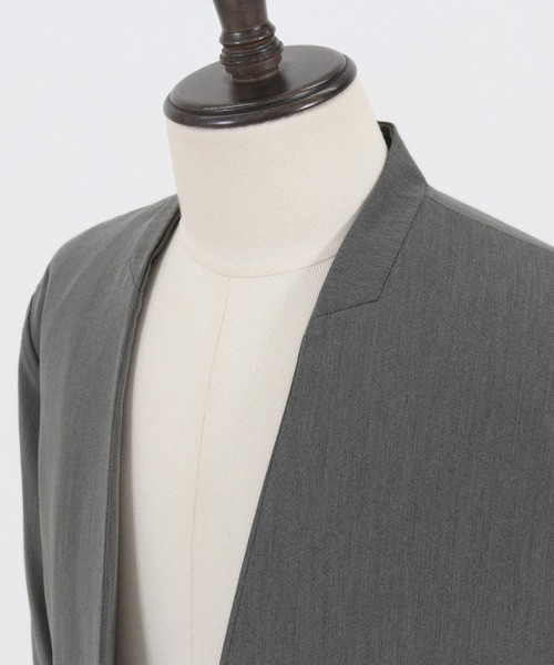 GLIMCLAP（グリムクラップ）の「mj8363-Stretch Dungaree collar-less jacket ジャケット（ノーカラージャケット・メンズ・インディゴブルー/ブラック・M/L/S）」の9枚目の写真