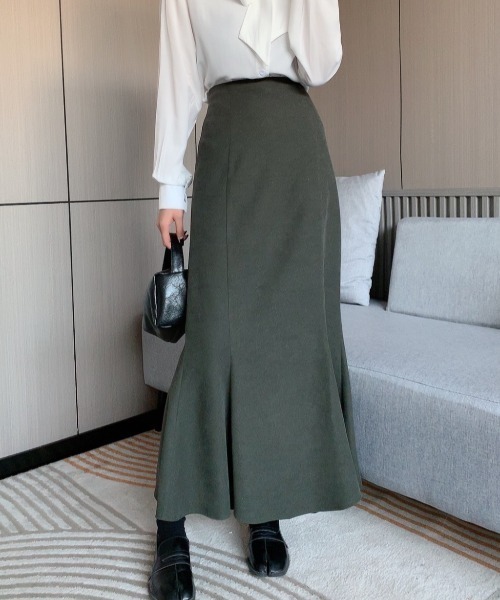 Diosfront（ディオスフロント）の「バックスリットハイウエストマキシ丈マーメイドスカート（スカート・レディース・モカ/ベージュ/ダークグリーン/ワインレッド/チャコールグレー/ラベンダー/グレイッシュベージュ・S/M/L）」の16枚目の写真