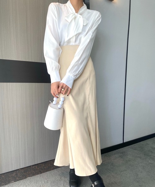 Diosfront（ディオスフロント）の「バックスリットハイウエストマキシ丈マーメイドスカート（スカート・レディース・モカ/ベージュ/ダークグリーン/ワインレッド/チャコールグレー/ラベンダー/グレイッシュベージュ・S/M/L）」の21枚目の写真