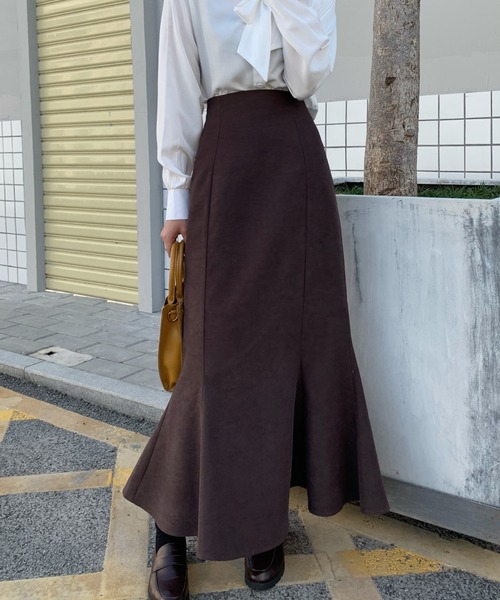Diosfront（ディオスフロント）の「バックスリットハイウエストマキシ丈マーメイドスカート（スカート・レディース・モカ/ベージュ/ダークグリーン/ワインレッド/チャコールグレー/ラベンダー/グレイッシュベージュ・S/M/L）」の19枚目の写真