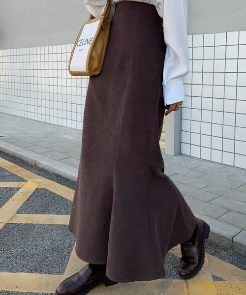 Diosfront（ディオスフロント）の「バックスリットハイウエストマキシ丈マーメイドスカート（スカート・レディース・モカ/ベージュ/ダークグリーン/ワインレッド/チャコールグレー/ラベンダー/グレイッシュベージュ・S/M/L）」の15枚目の写真