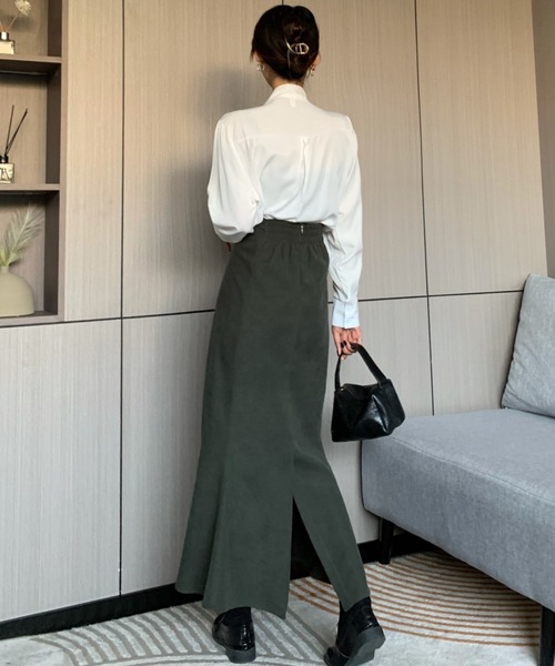 Diosfront（ディオスフロント）の「バックスリットハイウエストマキシ丈マーメイドスカート（スカート・レディース・モカ/ベージュ/ダークグリーン/ワインレッド/チャコールグレー/ラベンダー/グレイッシュベージュ・S/M/L）」の11枚目の写真