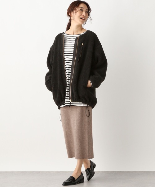 LEPSIM（レプシィム）の「12ゲージリブストレートスカート　260473（スカート・レディース・ブラック/ブラウン・FREE/TALL）」の4枚目の写真