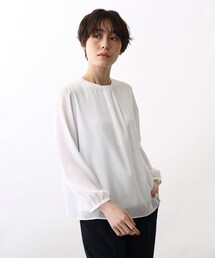 INDIVI | 【洗える】シアーストライプボウタイ風ブラウス(シャツ/ブラウス)