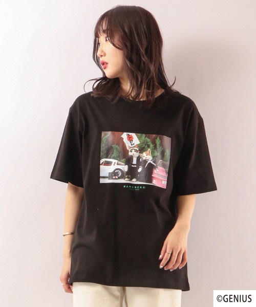 FUNALIVE(ファンアライブ)の「なめねこ フォトプリントTee(Tシャツ/カットソー・メンズ・ブルー/ホワイト系その他/ホワイト/ブラック/ブラック系その他・LL/M/L)」の17枚目の写真