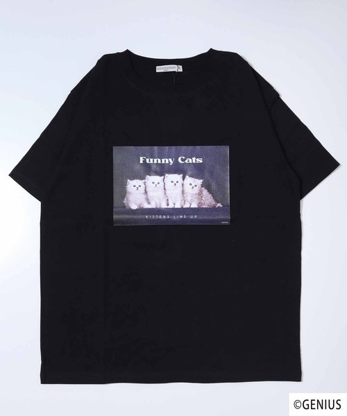 FUNALIVE(ファンアライブ)の「なめねこ フォトプリントTee(Tシャツ/カットソー・メンズ・ブルー/ホワイト系その他/ホワイト/ブラック/ブラック系その他・LL/M/L)」の21枚目の写真