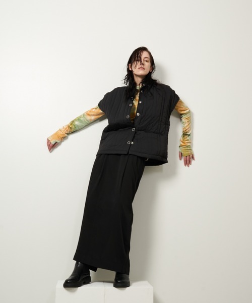 Solace(ソレイス)の「ストライプキルティング中綿ベスト(ダウンベスト・レディース・アイボリー/ブラック・FREE)」の8枚目の写真