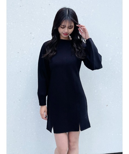 ENVYM（アンビー）の「スリットパネルポンチＯＰ（ワンピース・レディース・ブラック/グレー・FREE）」の2枚目の写真