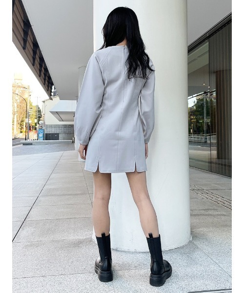 ENVYM（アンビー）の「スリットパネルポンチＯＰ（ワンピース・レディース・ブラック/グレー・FREE）」の7枚目の写真