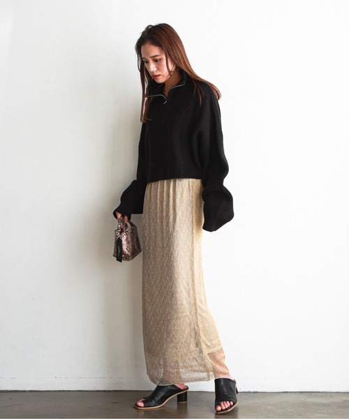 【美品】TOGA グリッタースカート S ラウンドギャザー切り替えロングスカート[品番：KO000012322