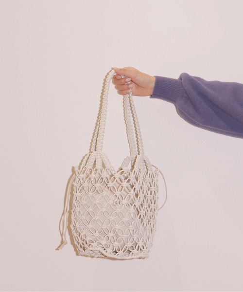 JILL by JILL STUART（ジルバイジルスチュアート）の「◇メッシュバッグ（ハンドバッグ・レディース・パープル/ホワイト・FREE）」の2枚目の写真