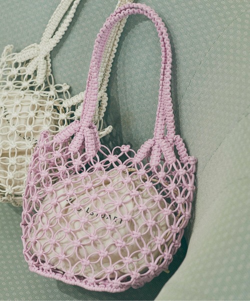 JILL by JILL STUART（ジルバイジルスチュアート）の「◇メッシュバッグ（ハンドバッグ・レディース・パープル/ホワイト・FREE）」の6枚目の写真