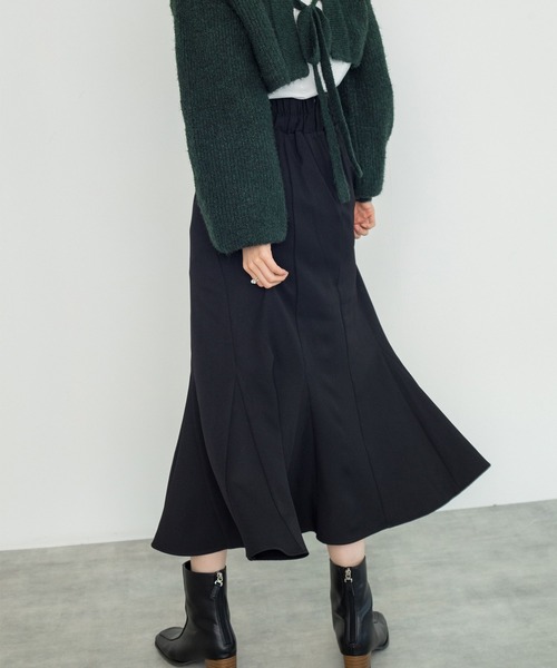 w closet(ダブルクローゼット)の「ハイウエストマーメイドスカート(スカート・レディース・ブラック/アイボリー/ダークブラウン系1・FREE)」の20枚目の写真