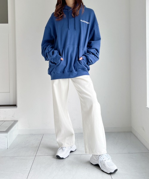 30%OFF 送料無料  muah muah ムーアムーア POINT LOGO OVERFIT HOODIE ポイントロゴ オーバーフィットフーディー プルオーバーパーカー裏起毛 muahmuah 30%OFF 送料無料 muah ムーアムーア POINT LOGO