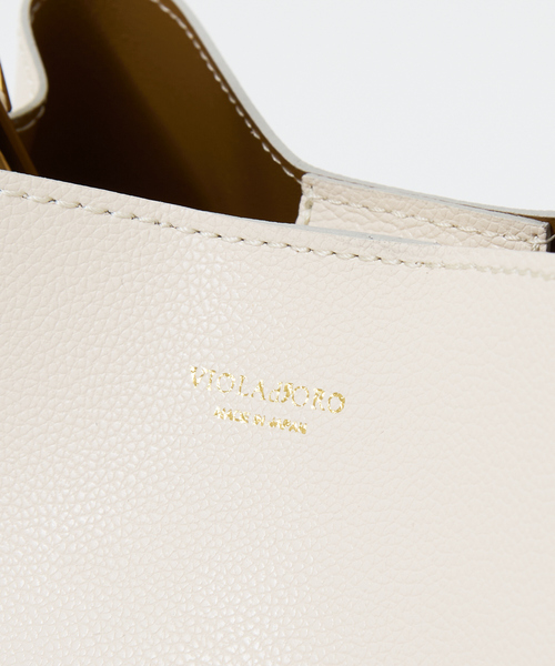 VIOLAd'ORO（ヴィオラドーロ）の「【VIOLAd’ORO】SYDNEY（ハンドバッグ・レディース・オフホワイト/チャコールグレー・フリー）」の8枚目の写真